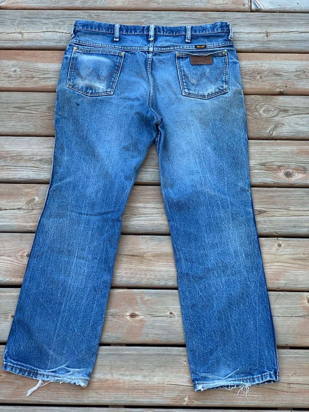 Wrangler Jeans Men 36x30 Cowboy Cut 36MWZ Bootcut Distressed Faded Western Denim